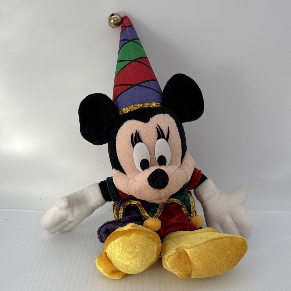 Minnie Mouse Tokyo Disney Land Plush 10" Jester Stuffed Toy Doll Japan Multi